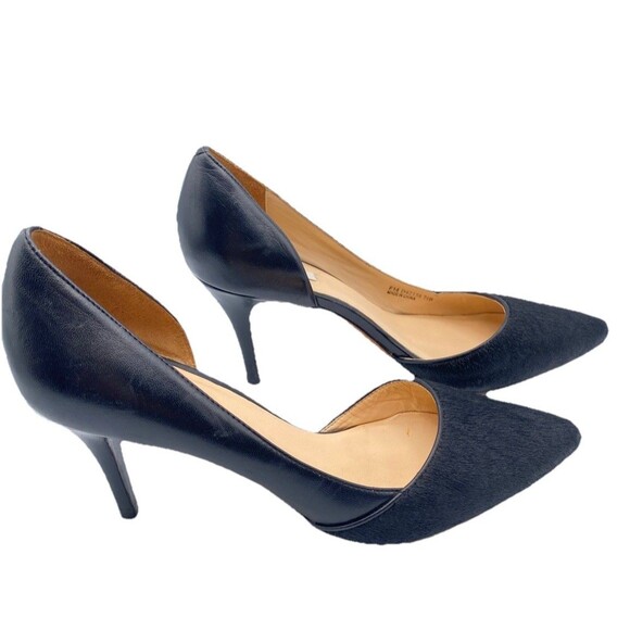 Cole Haan Real Calf Fur Leather Black 3 Inch High Heels Pumps 7.5 B - Picture 1 of 12